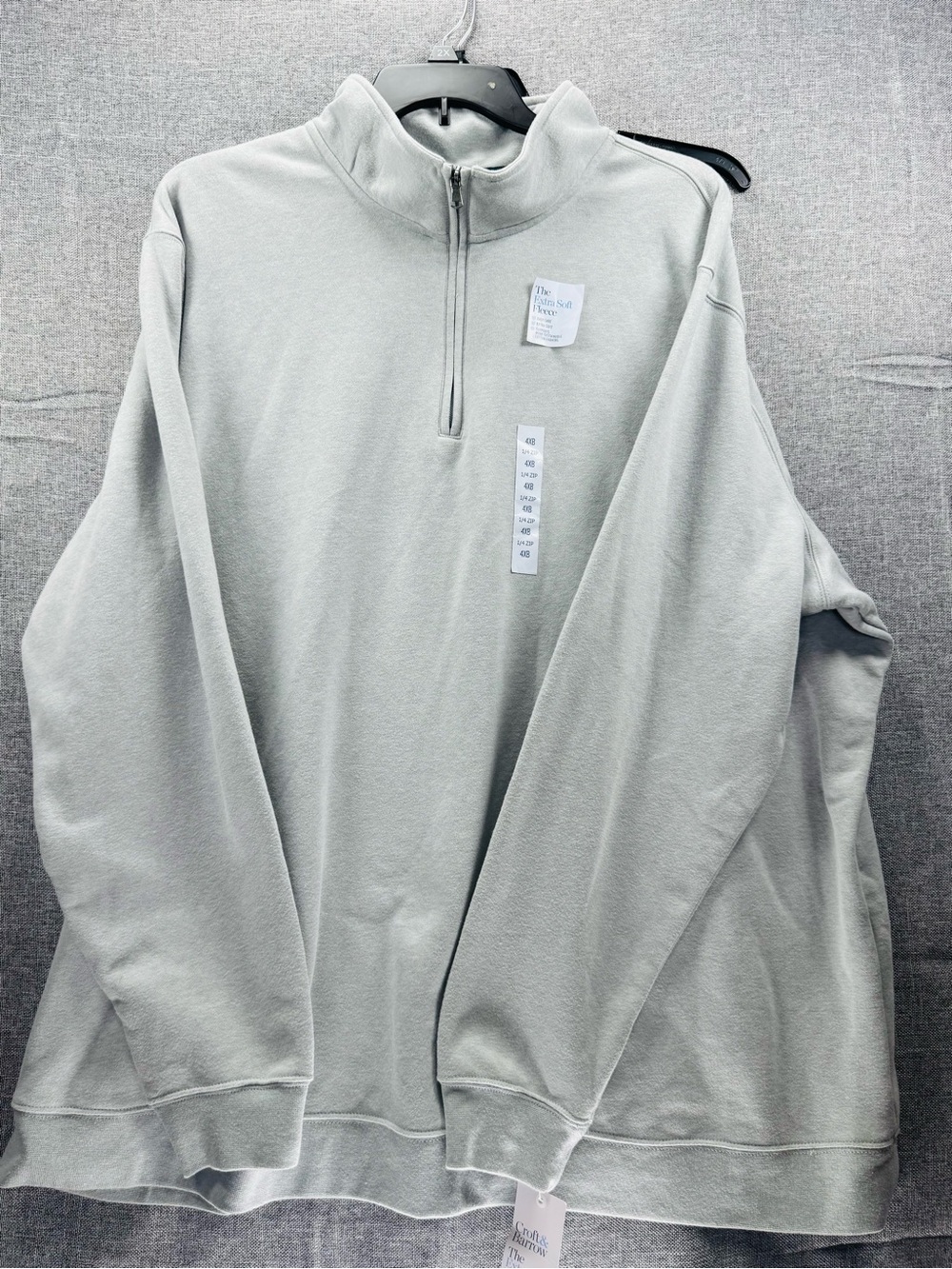croft & barrow Light Gray Half-Zip Mock Neck Sweater